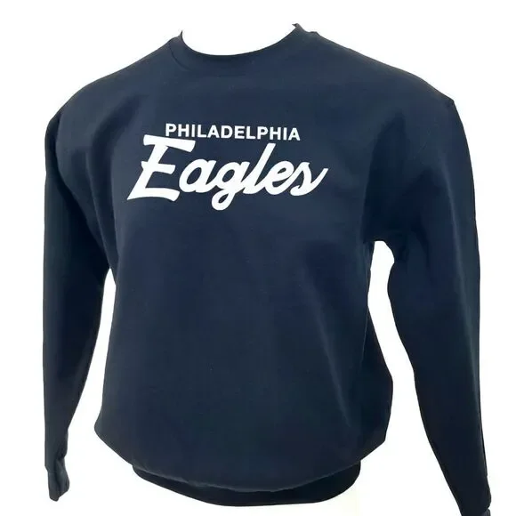 Philadelphia Eagles NFL Double Script Retro Logo Pullover Crewneck, Sweatshirt - Picture 3 of 5